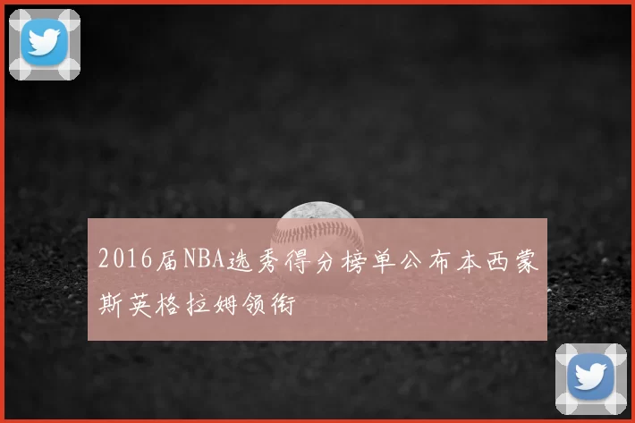 2016届NBA选秀得分榜单公布本西蒙斯英格拉姆领衔